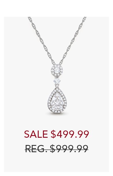 Pear-Shaped Diamond Cluster Pendant | SALE \\$499.99