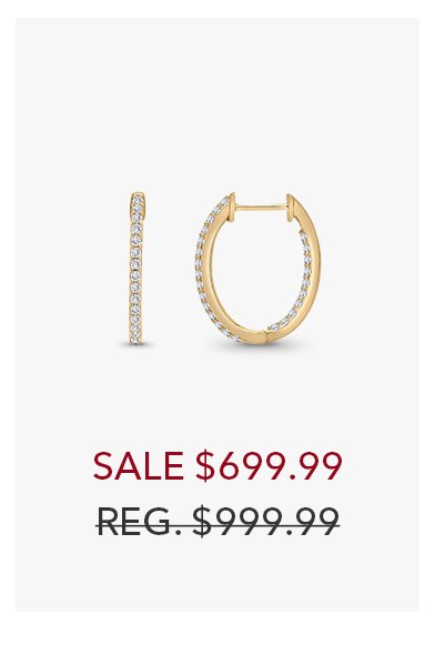 Diamond Oval Inside-Out Hoop Earrings in 10K Gold | SALE \\$699.99