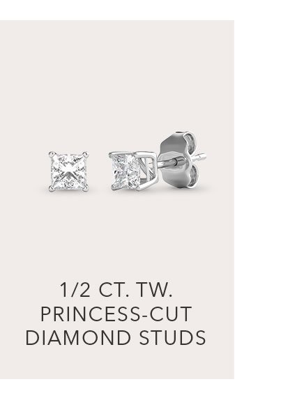 1/2 CT. TW. PRINCESS-CUT DIAMOND STUDS