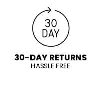 30-Day Returns, Hassle Free