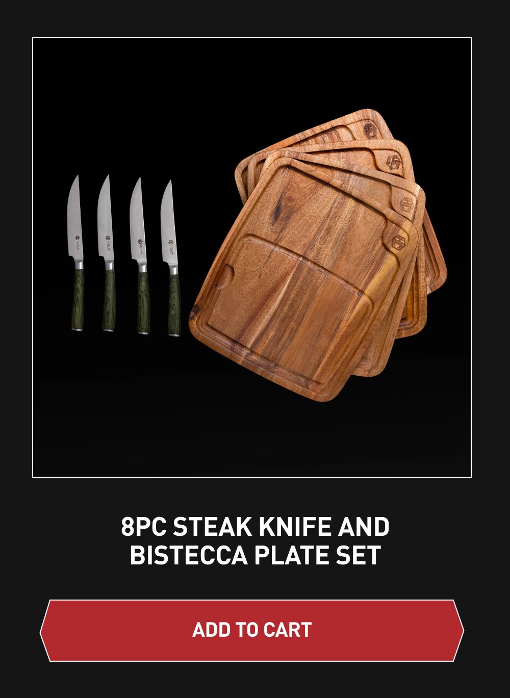 8PC Steak Knife and Bistecca Plate Set [ADD TO CART]