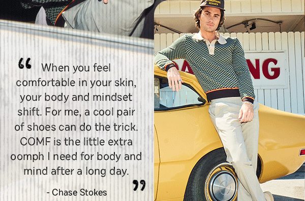 Image: Chase Stokes in Wally Comf Suede
