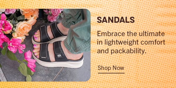 Sandals, embrace the ultimate in lightweight comfort and packability