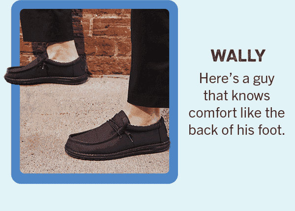 Body Copy: Wally. Here's a guy that knows comfort like the back of his foot.