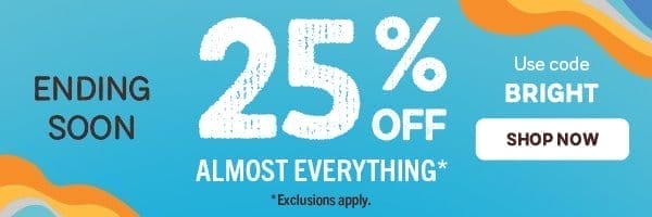 Footer Banner: 25% OFF ALMOST EVERYTHING