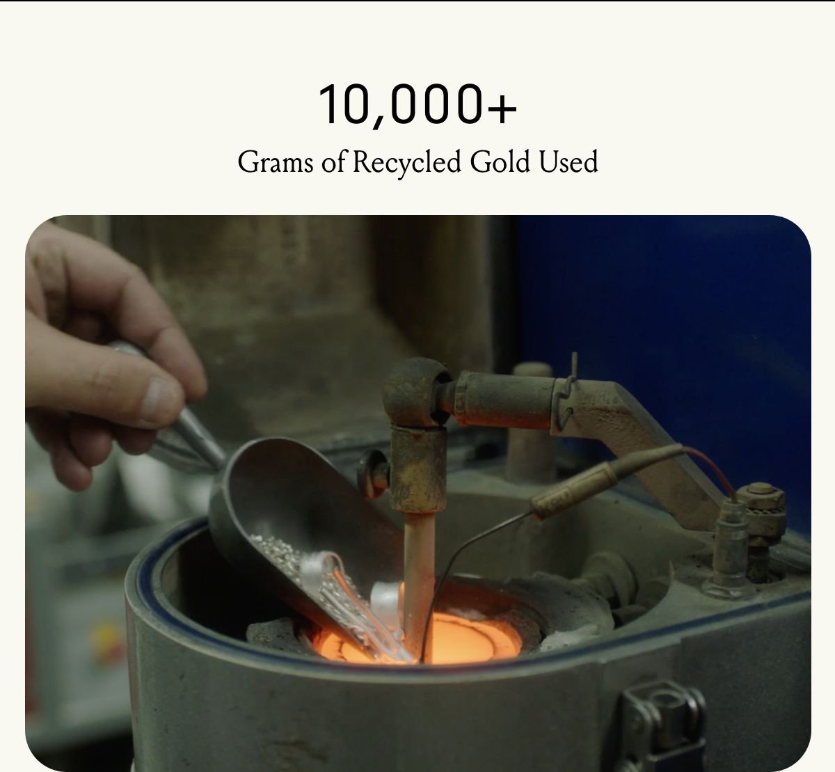 10,000 rams of recycled gold used