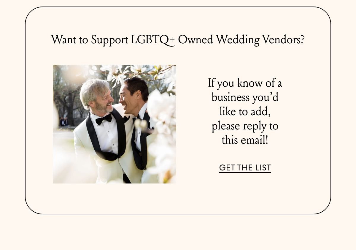 Support LGBTQ+ Owned Wedding Vendors