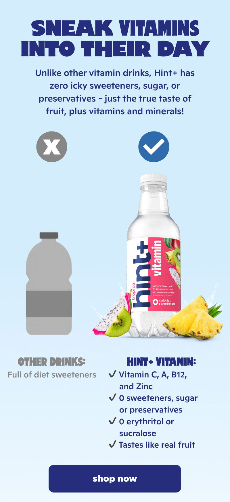 Sneak vitamins into their day with Hint+