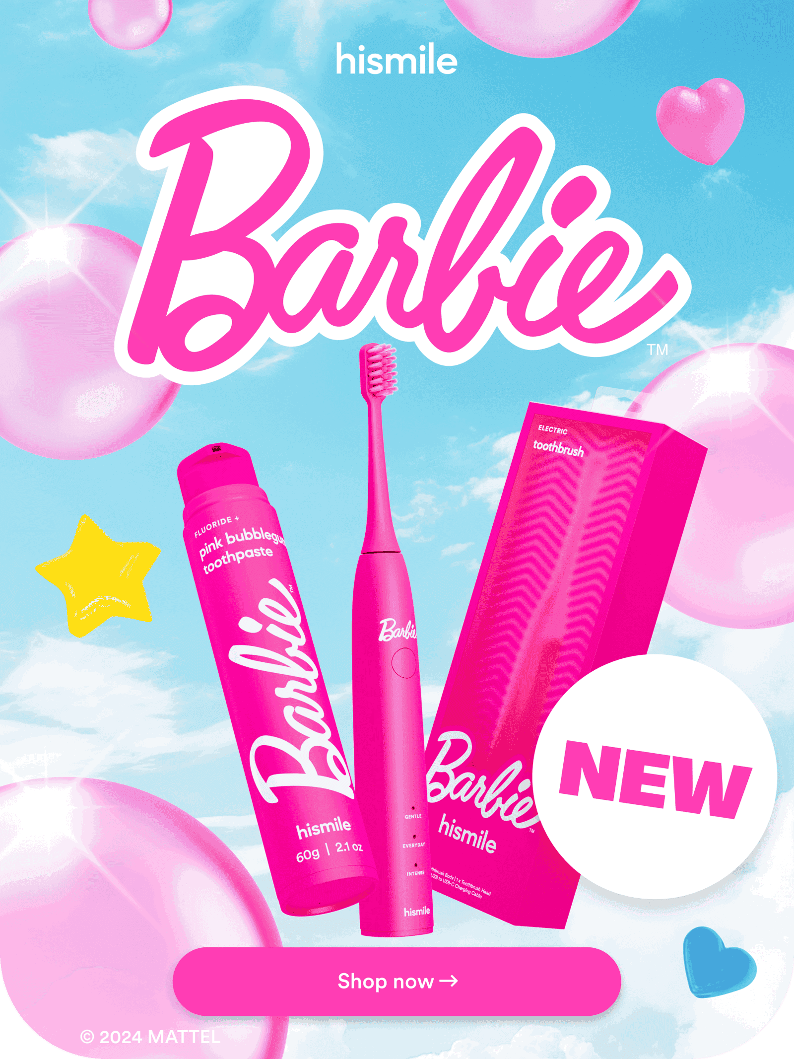 Hismile. Barbie is here! Shop the Barbie Bundle!