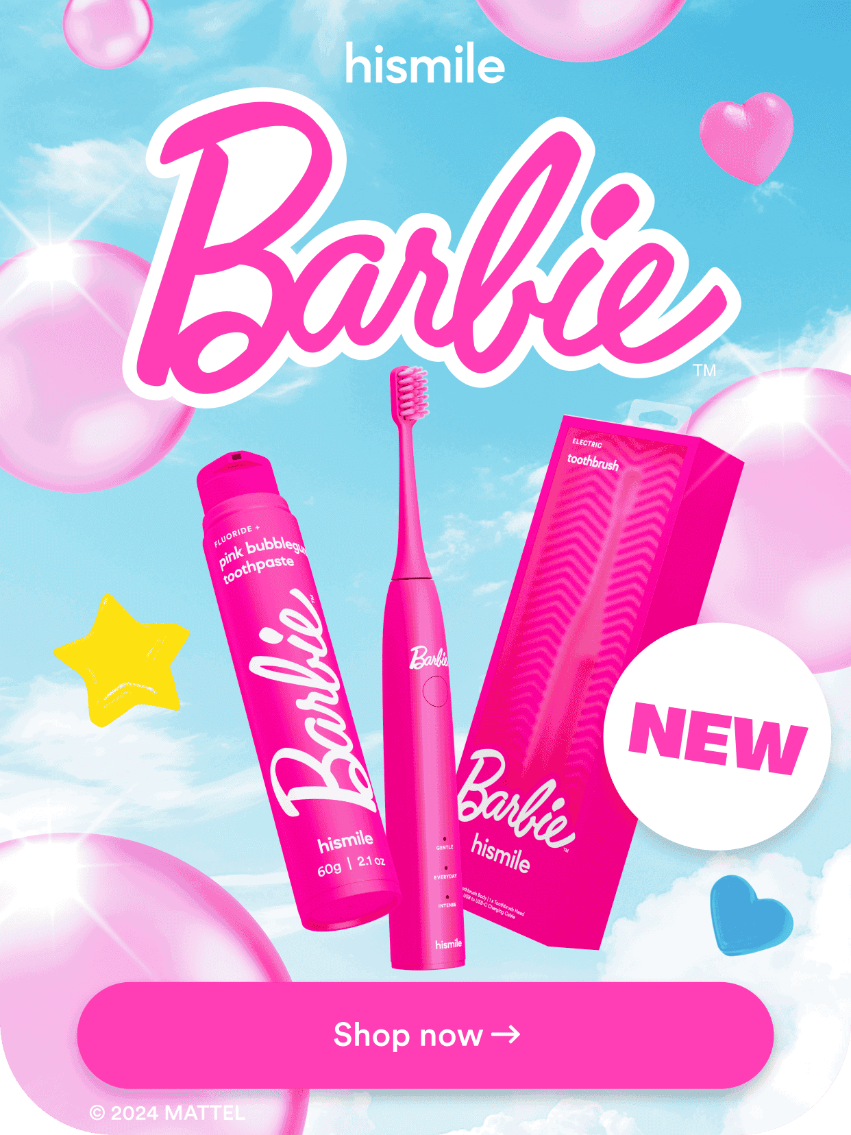 Hismile. Barbie is here! Shop the Barbie Bundle!