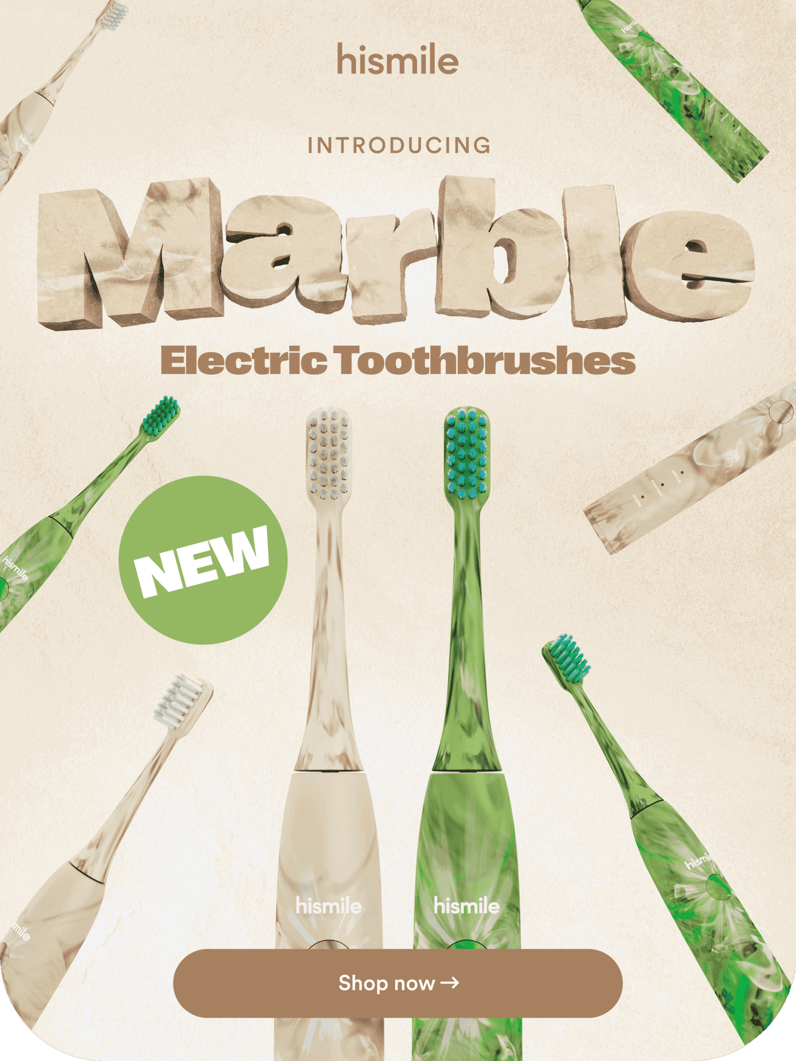 Hismile. Introducing marble electric toothbrushes. New. Shop now.