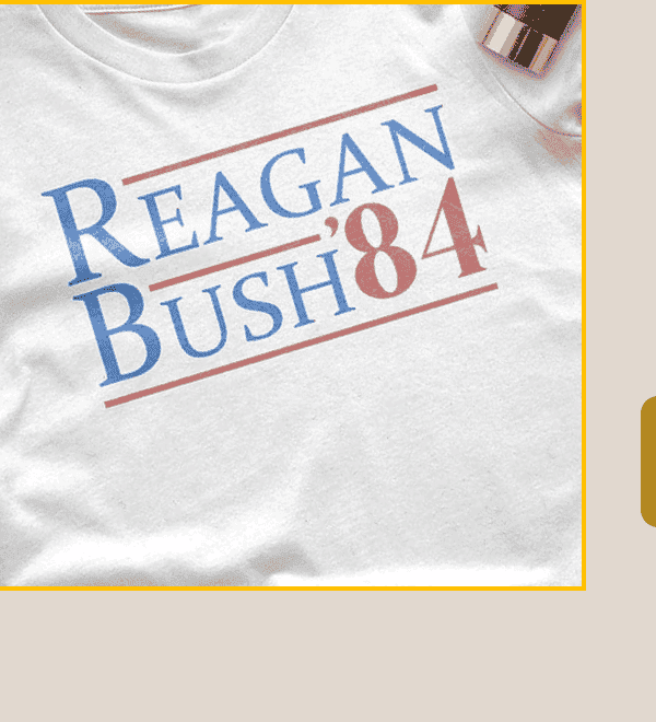 [Featured image of white Reagan Bush tee]