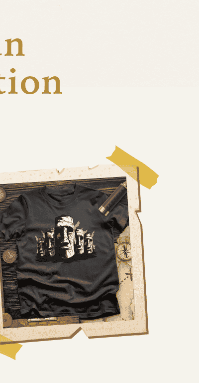 [Featured image of tan Easter Island tee]