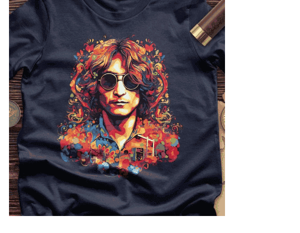 [Featured image of navy John Lennon tee]