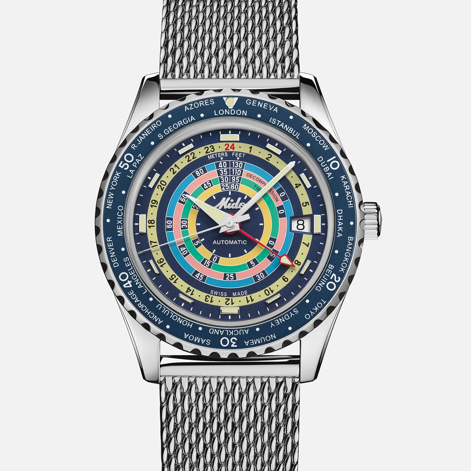 Image of Ocean Star Decompression Worldtimer GMT With Rainbow Dial