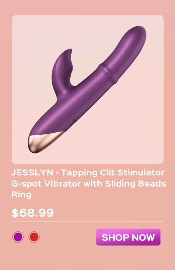 JESSLYN Tapping Clit Stimulator G-spot Vibrator with Sliding Beads Ring