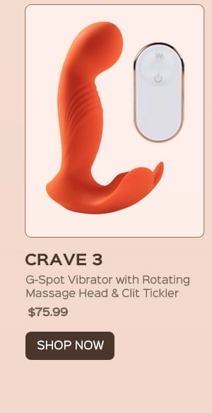 CRAVE 3 G-Spot Vibrator with Rotating Massage Head & Clit Tickler