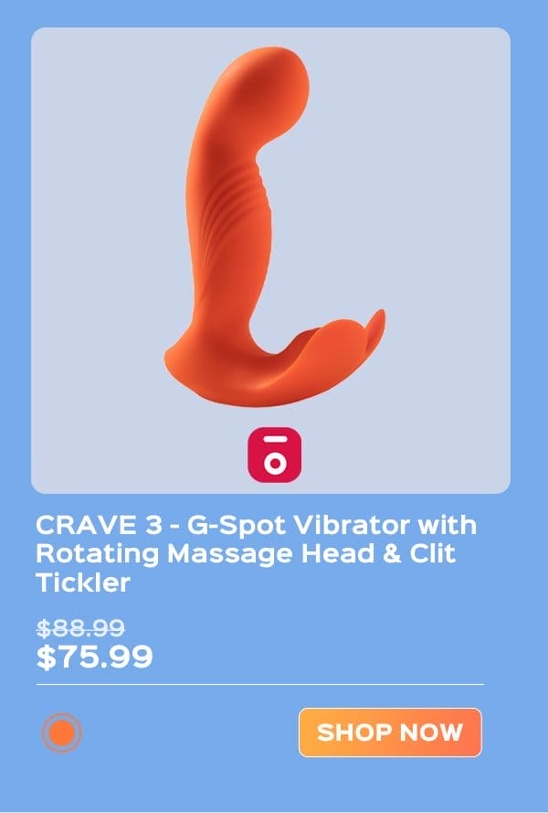 CRAVE 3 G-Spot Vibrator with Rotating Massage Head & Clit Tickler