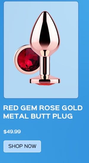 Red Gem Rose Gold Metal Butt Plug