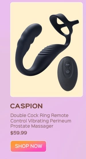 CASPION Double Cock Ring Remote Control Vibrating Perineum Prostate Massager