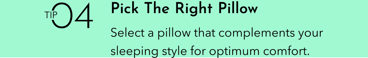 Pick The Right Pillow