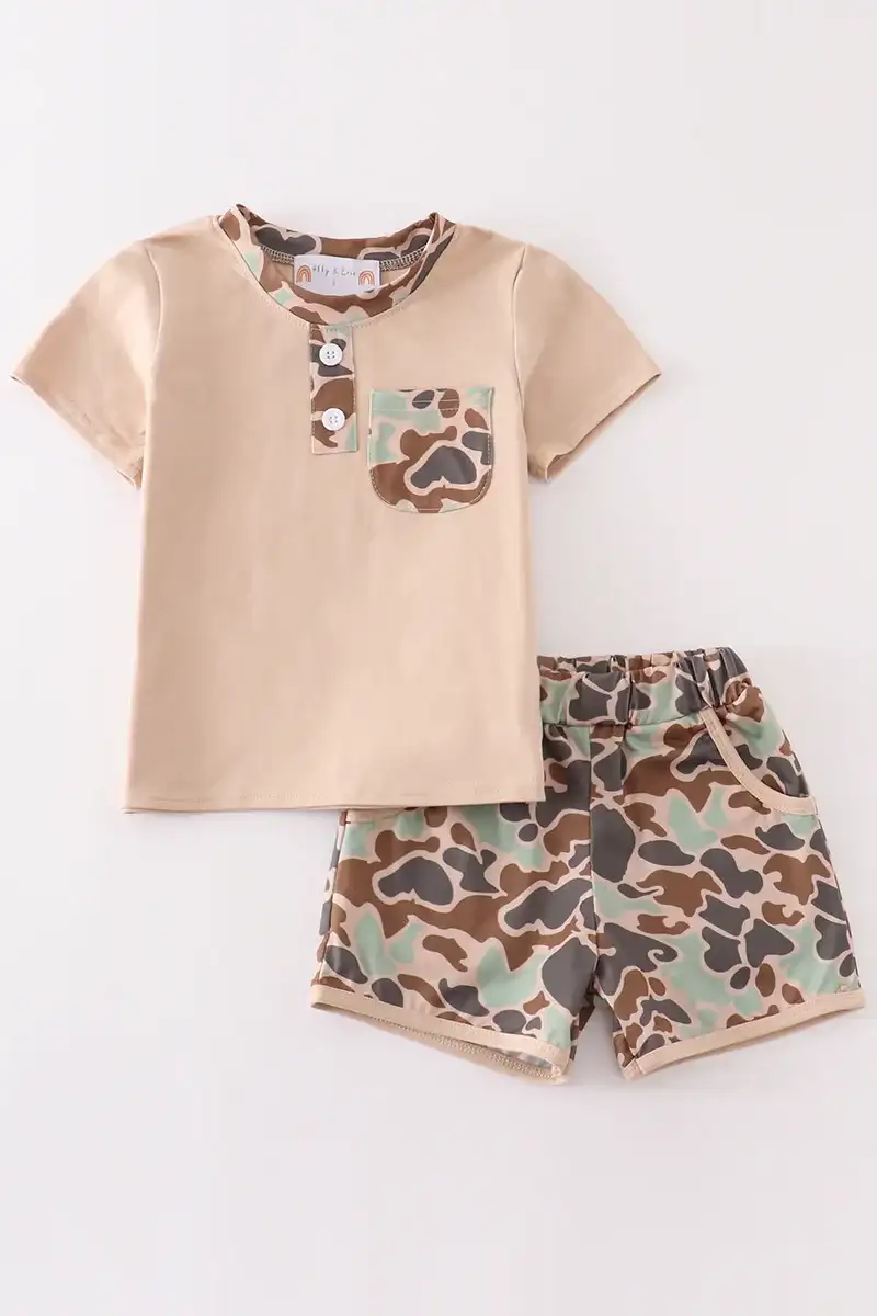 Image of Camouflage boy shorts set