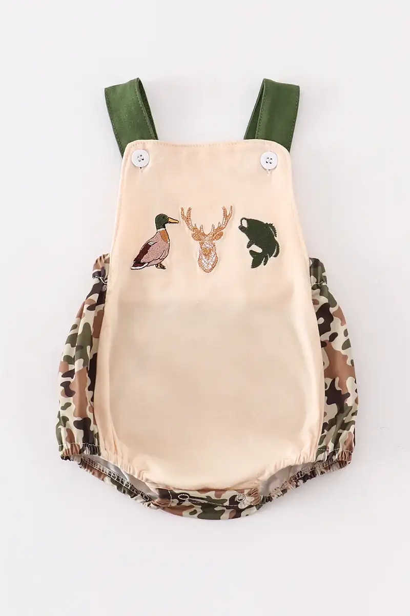 Image of Camouflage duck deer embroidery boy bubble