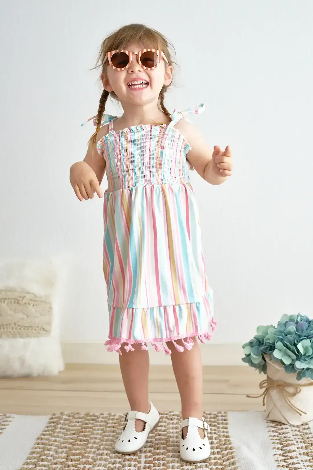 pink-stripe-smocked-strap-dress