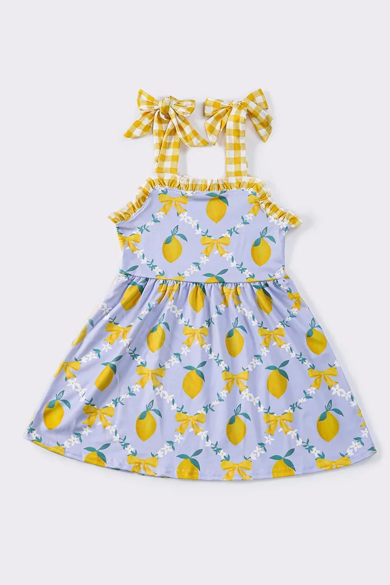 Image of Yellow lemon strap dress