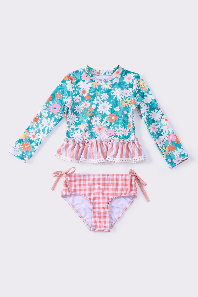 Image of Green floral 2pc swimsuit