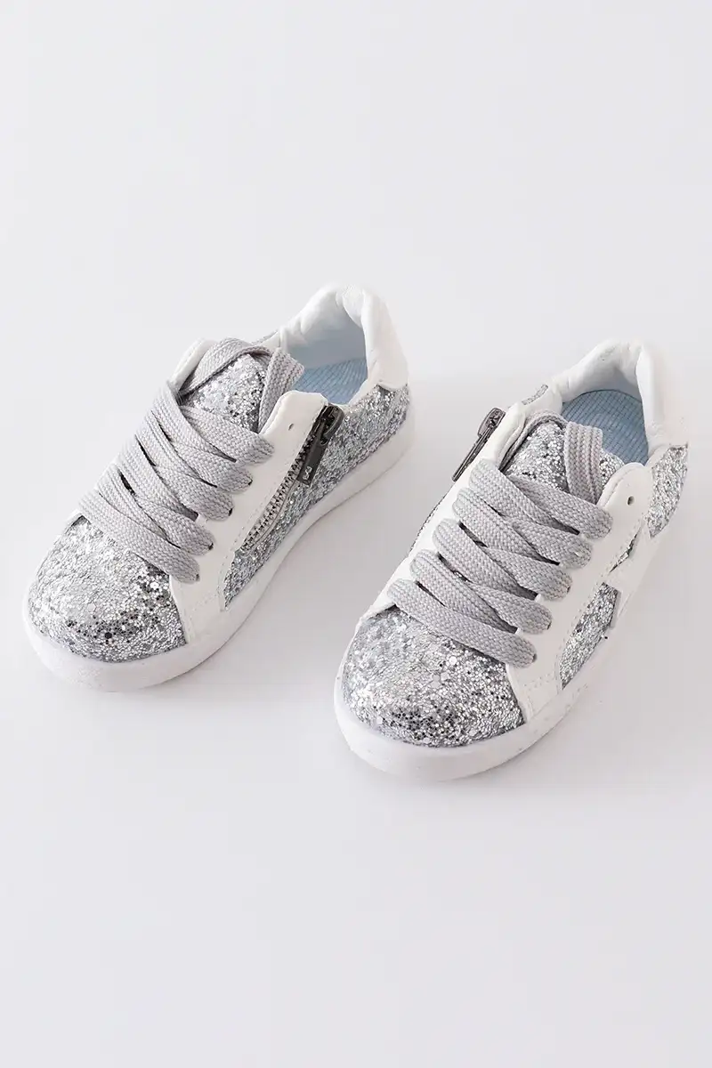 Image of Silver star glitter sneaker (toddler to big kids)