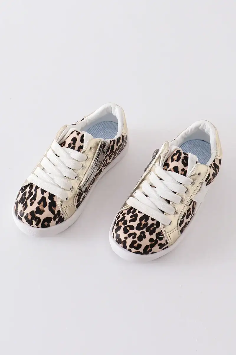 Image of Leopard star glitter sneaker (toddler to big kids)