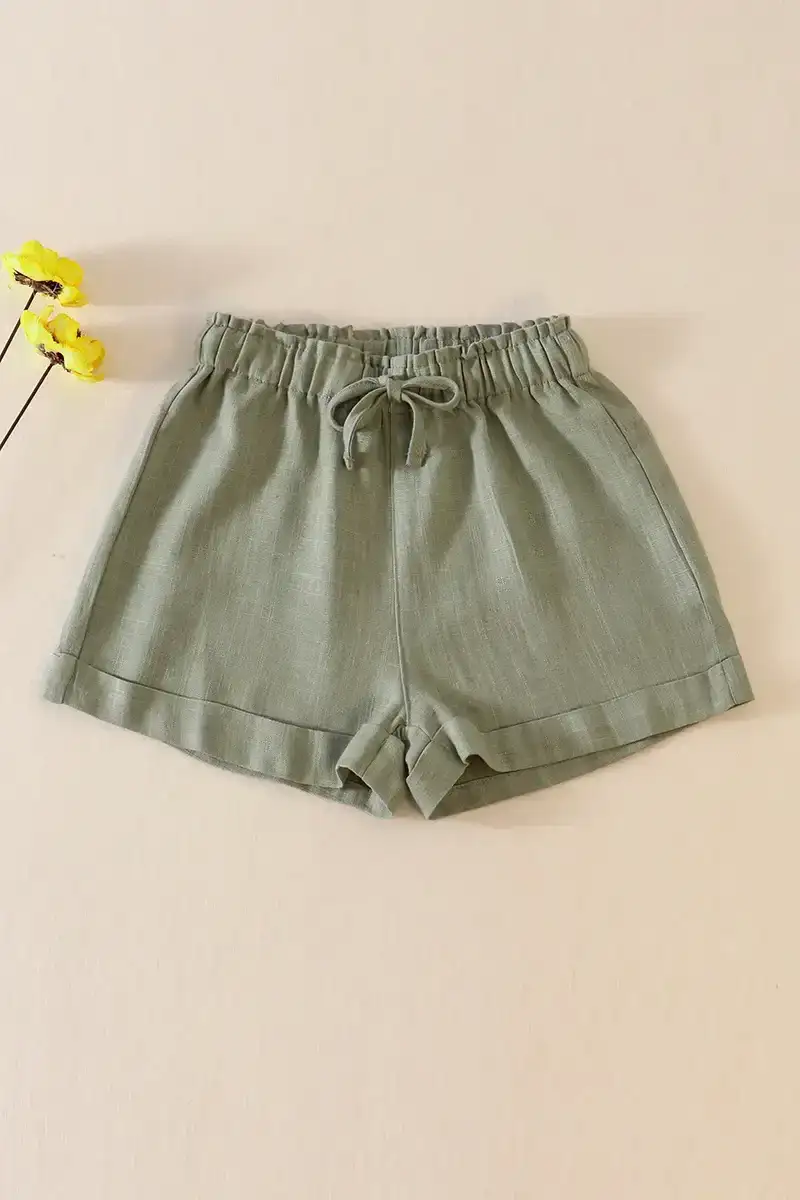 sage-linen-girl-shorts