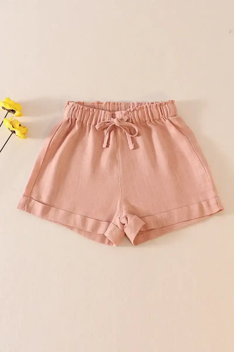 peach-linen-girl-shorts