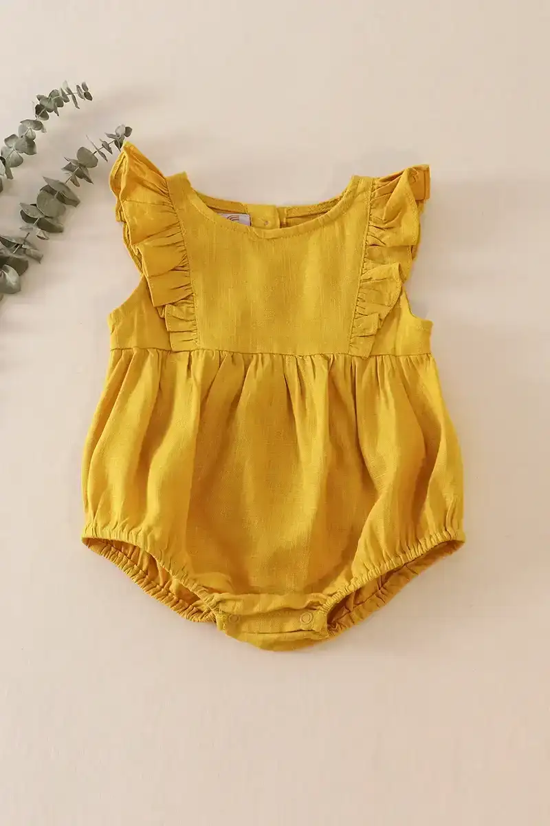 mustard-linen-girl-ruffle-bubble