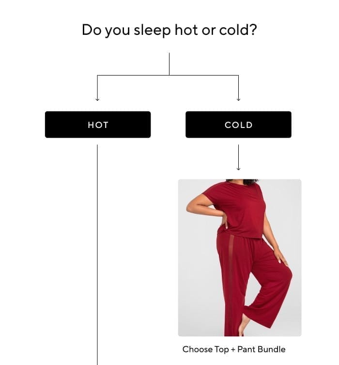 Do you sleep hot or cold? Cold - Choose Top + Pant Bundle 