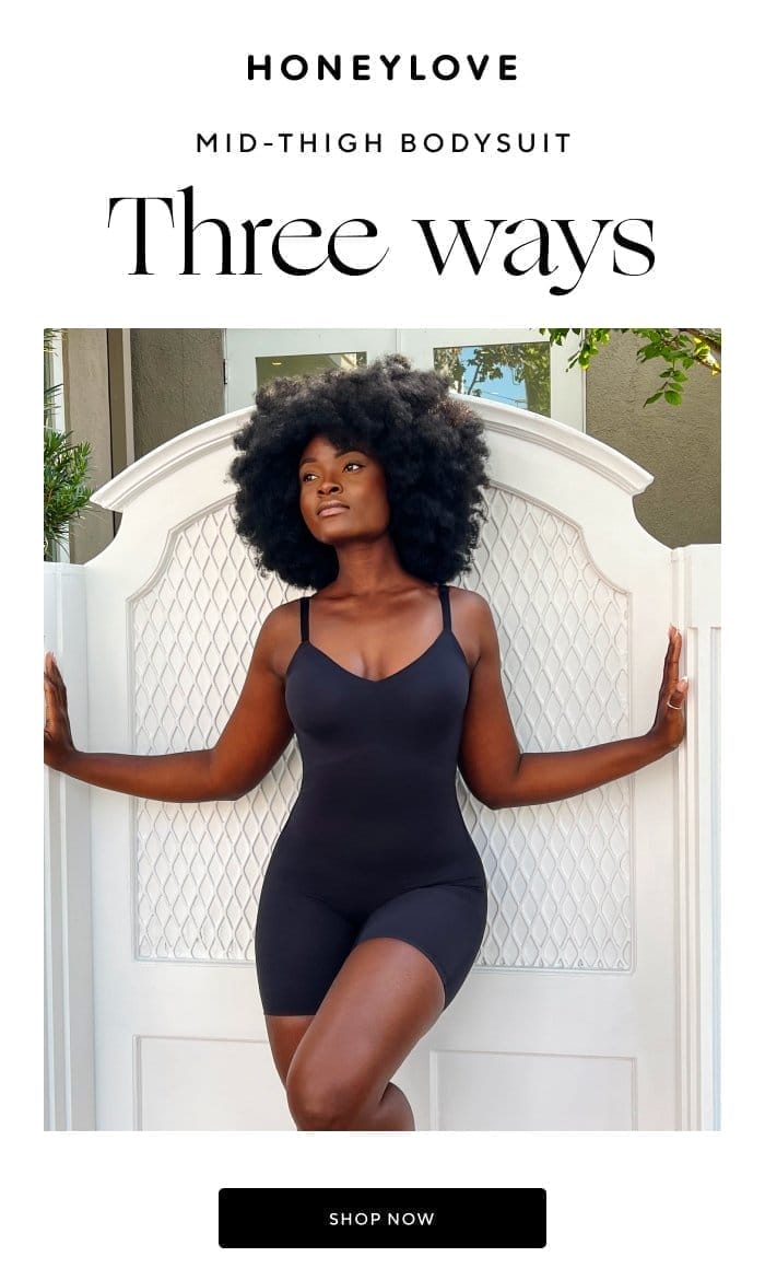 Mid-Thigh Bodysuit Three Ways | SHOP NOW 