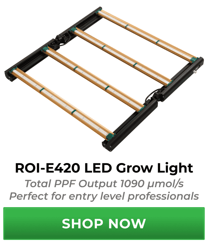 ROI-E420 LED Grow Light Total PPF Output 1090 µmol/s Perfect for entry level professionals | Shop Now