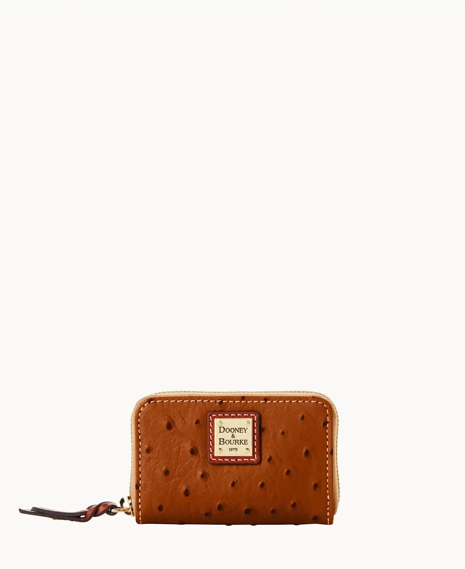 Ostrich Large Zip Around Credit Card Case