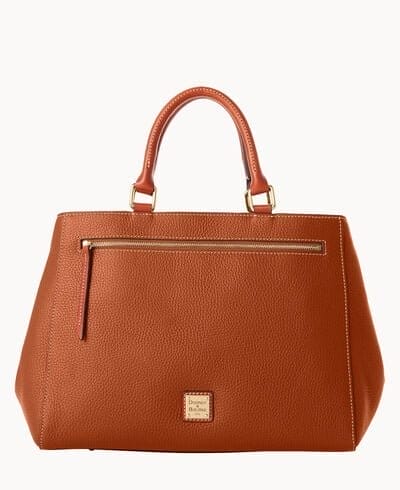 Pebble Grain Zip Satchel