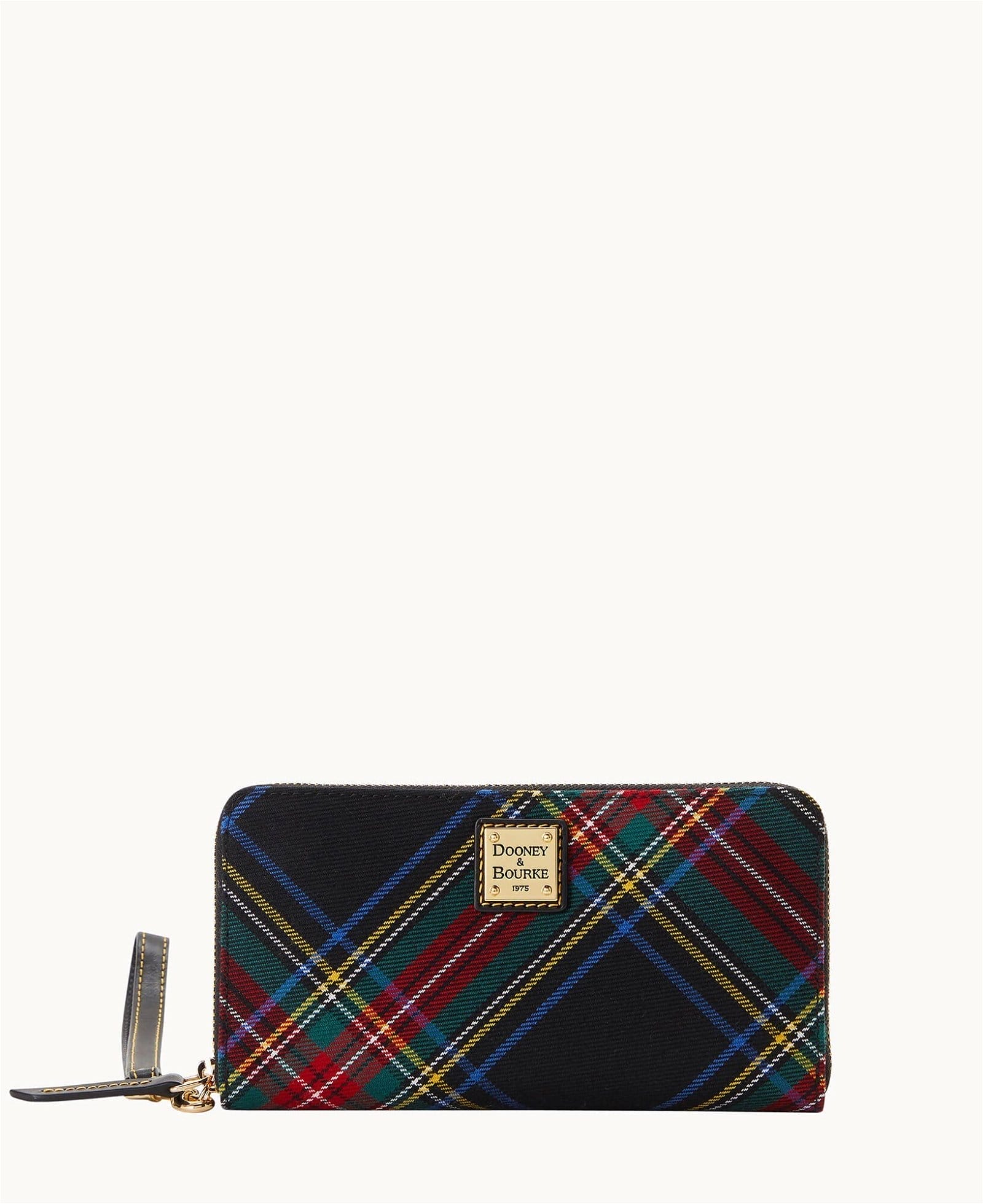 Tartan Large Zip Around Wristlet Crossbody