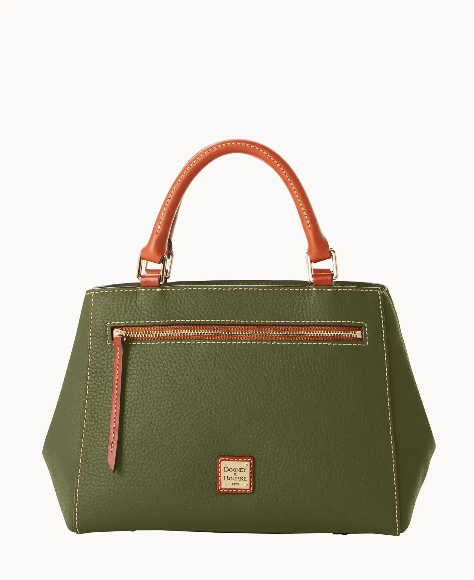 Pebble Grain Small Zip Satchel