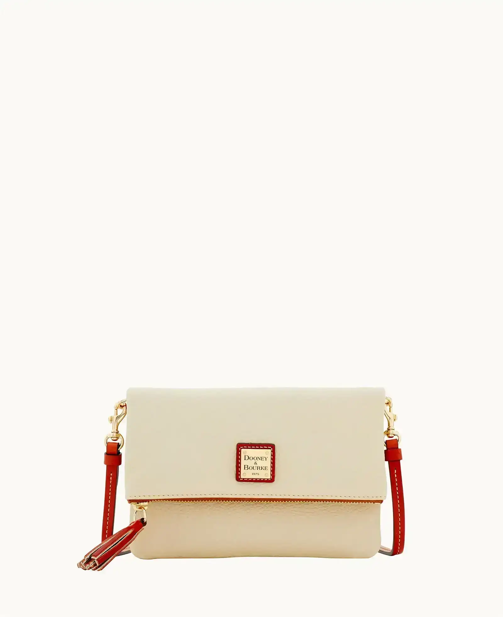 Pebble Grain Foldover Zip Crossbody