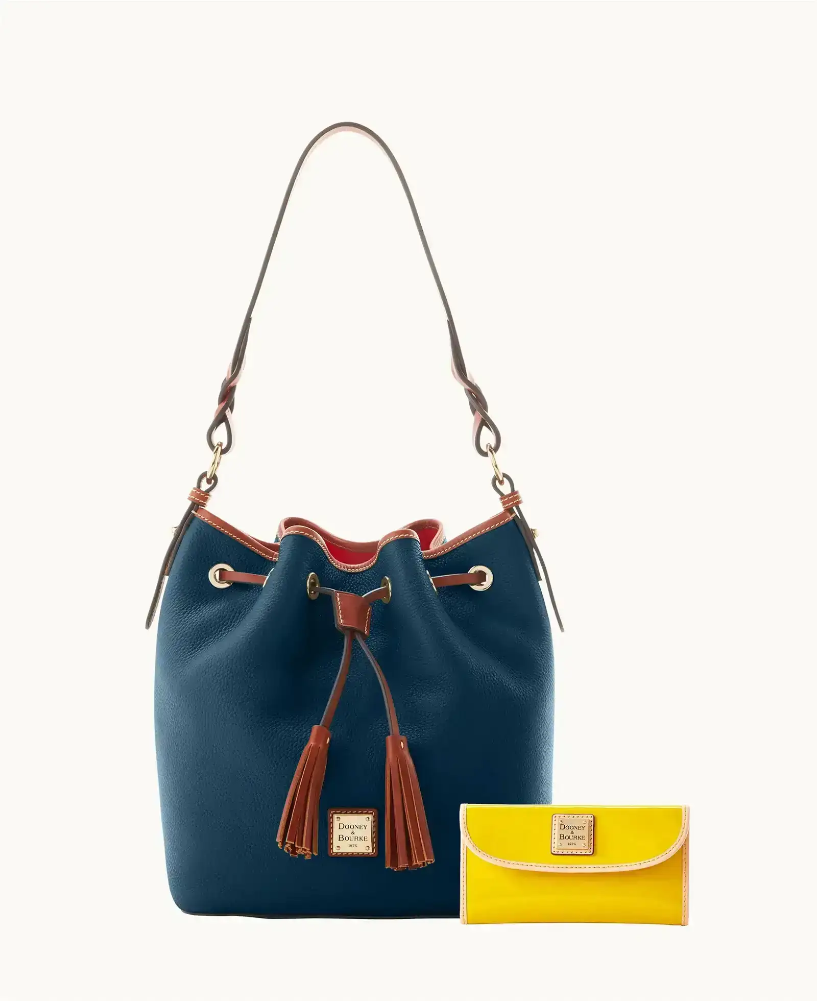 Pebble Grain Tasha Drawstring and Patent Continental Clutch