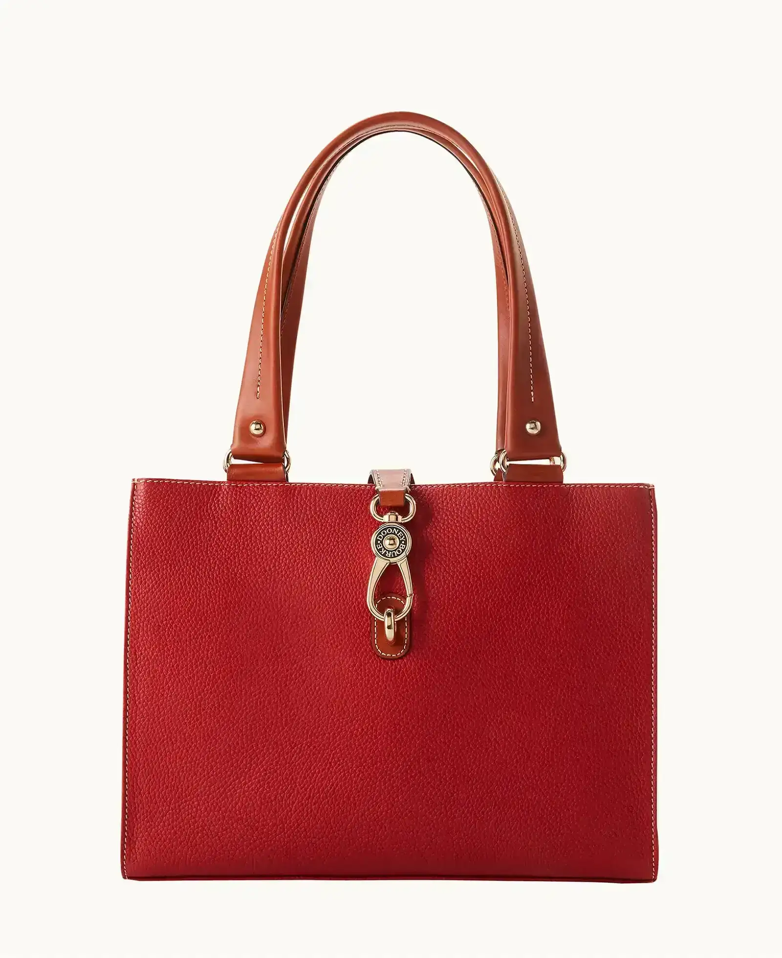 Pebble Grain Medium Logo Lock Tote