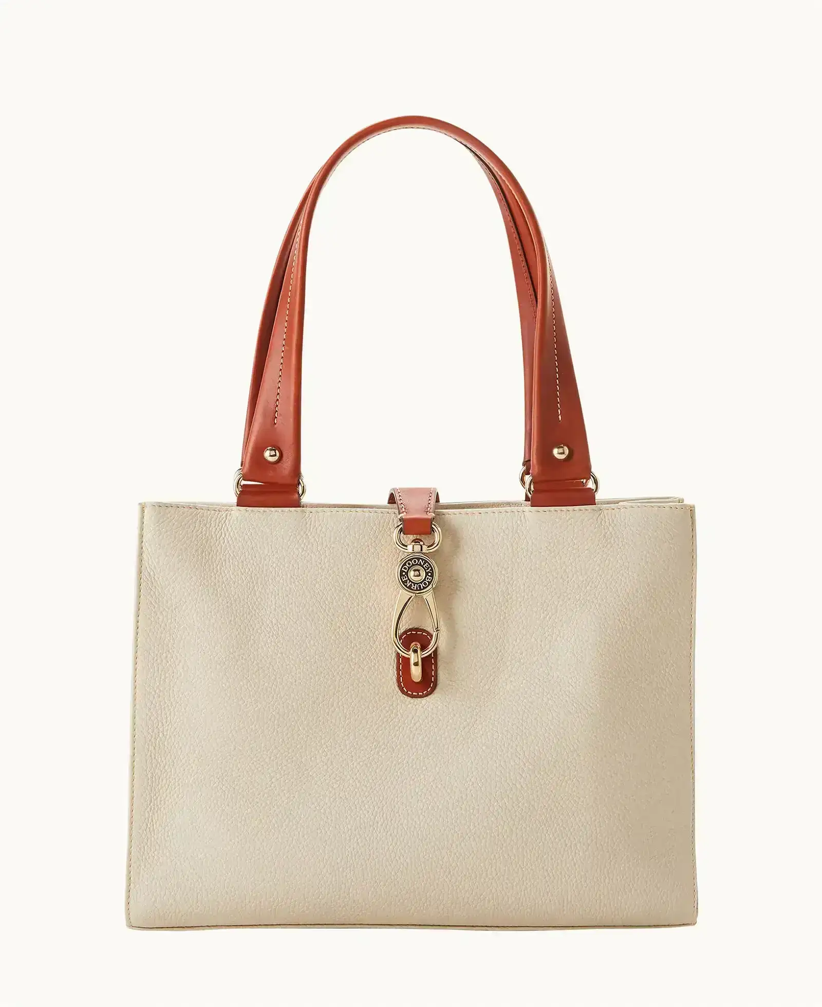 Pebble Grain Medium Logo Lock Tote