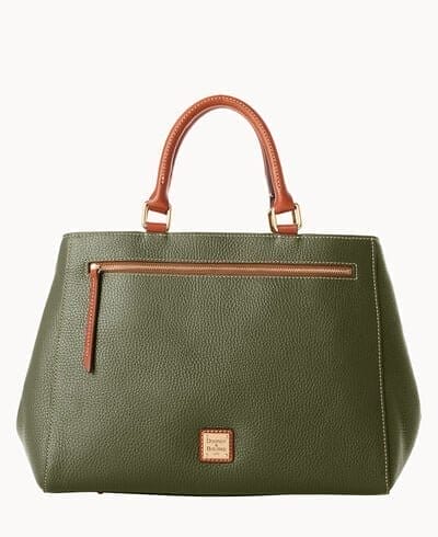 Pebble Grain Zip Satchel