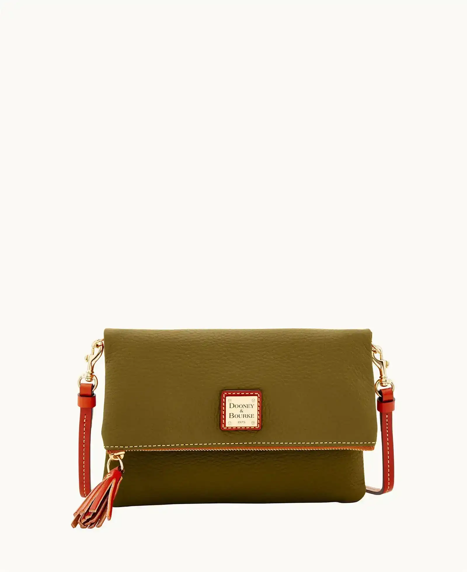 Pebble Grain Foldover Zip Crossbody