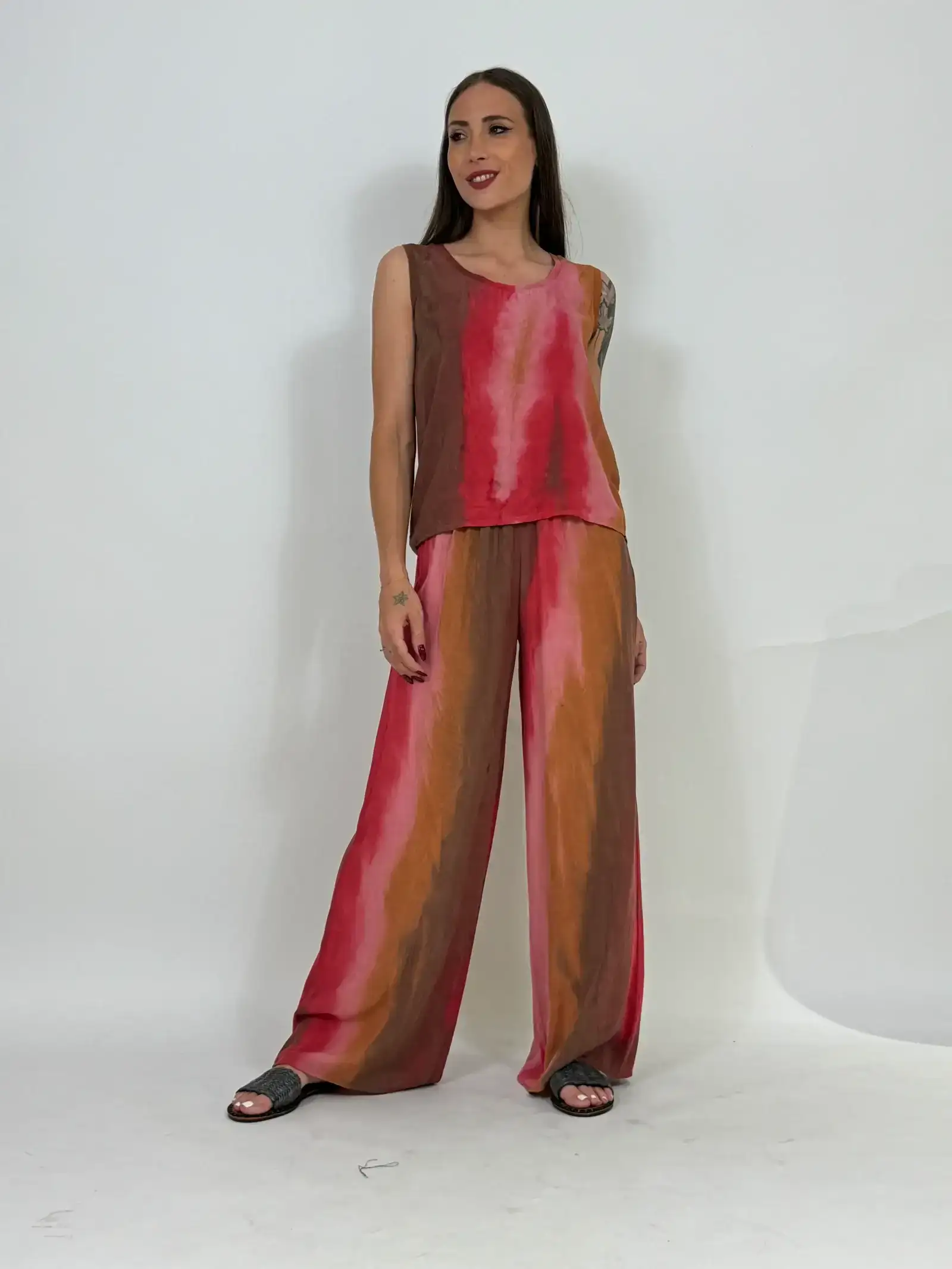 Image of Pantalone a palazzo in viscosa Manila Grace TIE n DYE