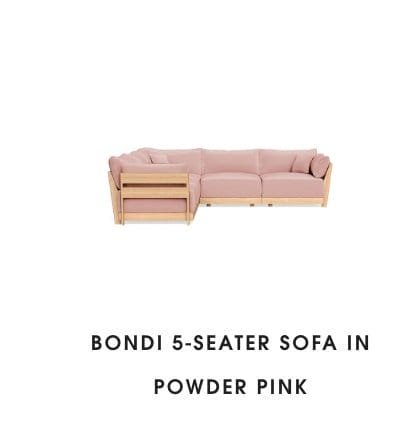 Modular Bondi 5-Seater Sofa in Powder Pink